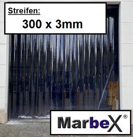 Lamellenvorhang Transparent PVC Streifen 300mm 3mm